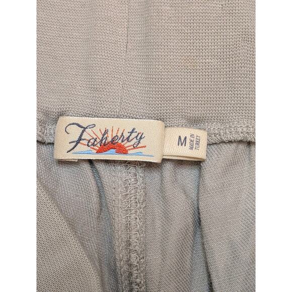 Faherty Joggers Medium Grey Arlie Day Pant Tencel Linen Cotton Casual Coastal - Picture 3 of 7